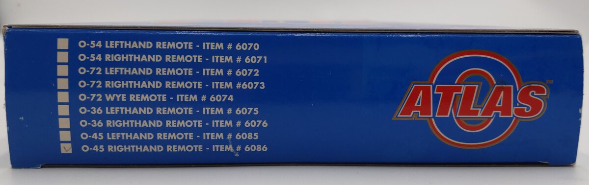 Atlas 6086 O O45 Nickel Silver Right Hand Remote Control Switch Turnout EX/Box