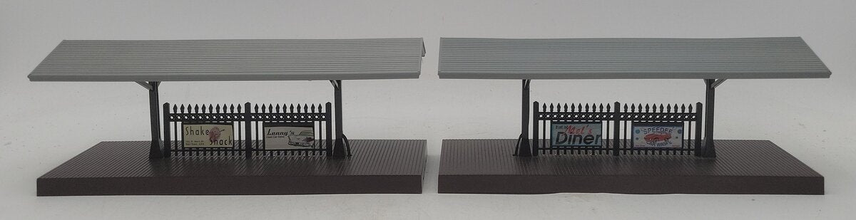 MTH 30-9006 O Gauge Passenger Station Platform (Gray Roof/Brown Base) [2] EX