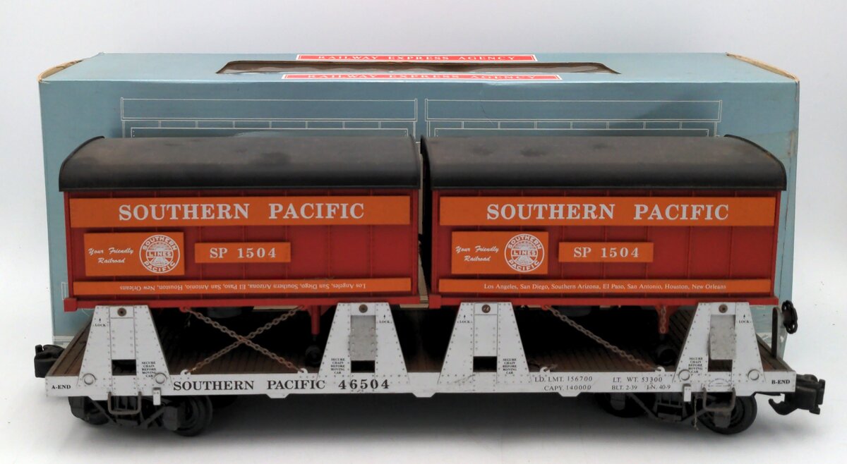 Aristo-Craft 46504 G Scale Southern Pacific Piggyback Flatcar VG/Box