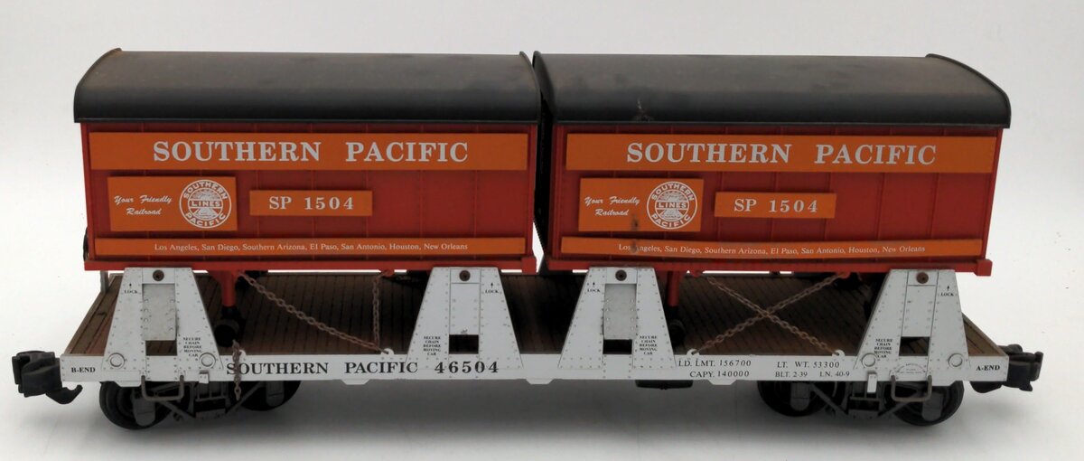 Aristo-Craft 46504 G Scale Southern Pacific Piggyback Flatcar VG/Box