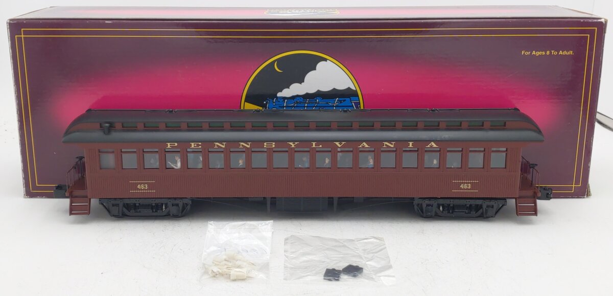 MTH 20-62004 O Gauge Pennsylvania 64' Woodsided Coach Car EX/Box