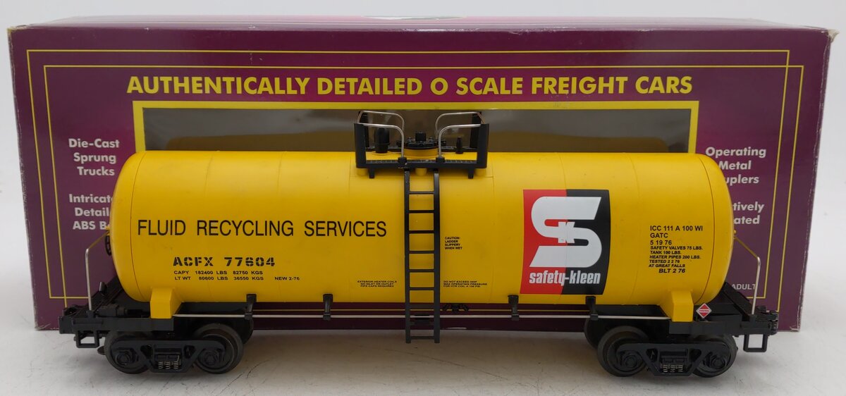 MTH 20-96033 O Recycling Services Tank Car #77604 EX/Box