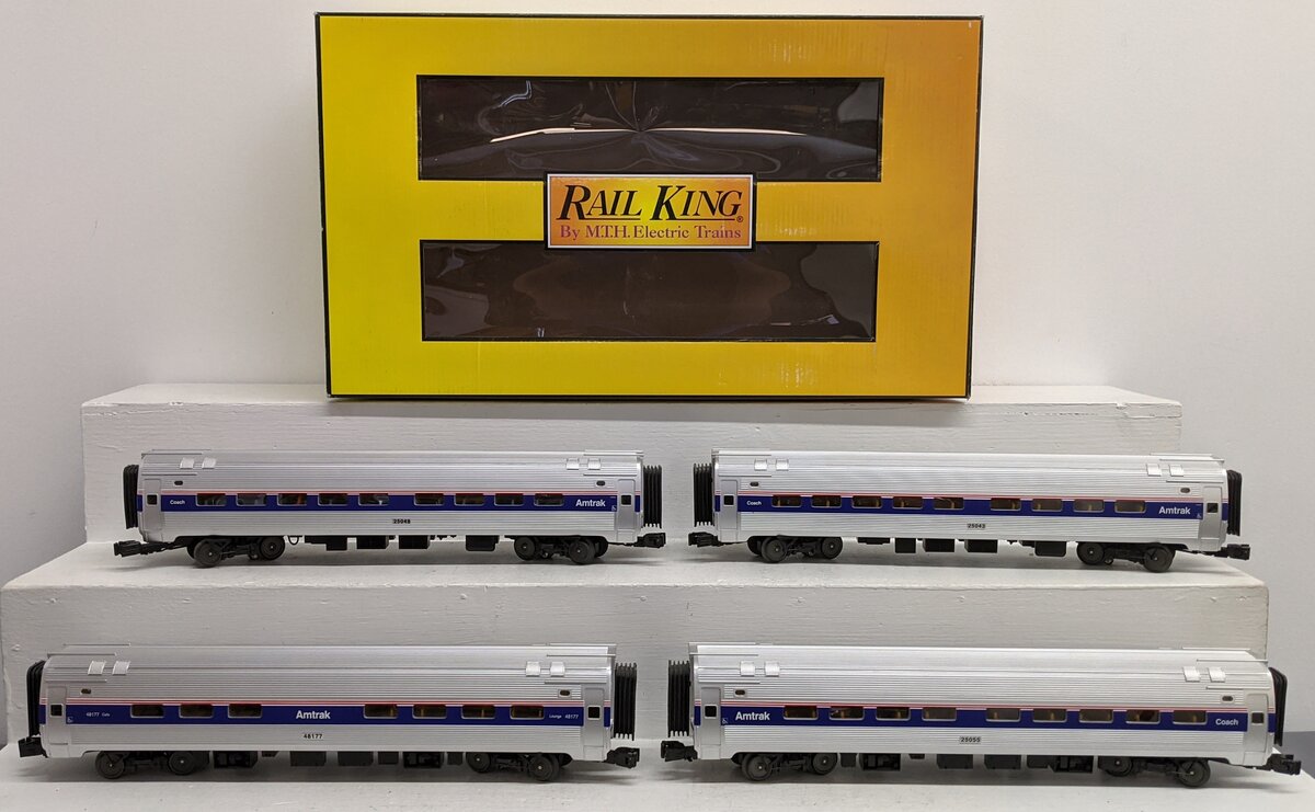MTH 30-6529 O Amtrak O-31 Amfleet Phase 4 Coach Set (Set of 4) VG/Box