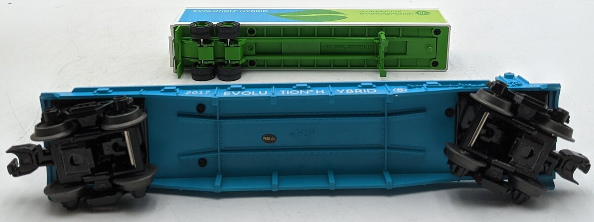 MTH 30-76688 O General Electric Flat Car w/ 40' Trailer LN/Box
