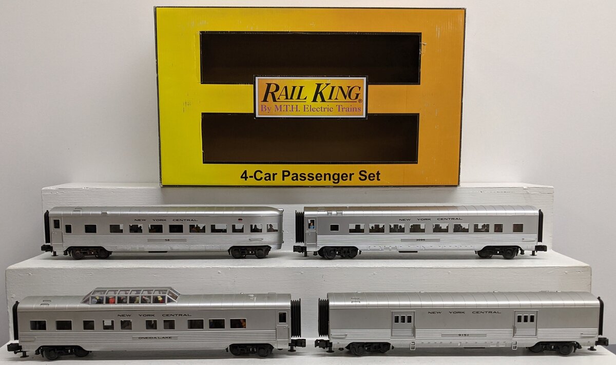 MTH 30-67773 O-27 New York Central 60' Streamline Passenger Car NYC Set (4) VG/Box
