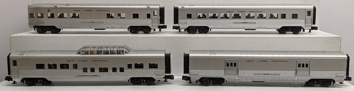 MTH 30-67773 O-27 New York Central 60' Streamline Passenger Car NYC Set (4) VG/Box