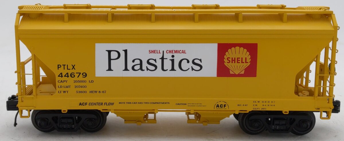 MTH 20-97927 O Gauge Shell Plastics Premier 2-Bay Centerflow Hopper Car #44679 EX/Box
