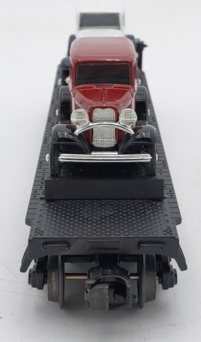 MTH 30-8304 O Chesapeake & Ohio Diecast Flatcar w/ 1932 Ertl Panel Vans #80410 EX/Box
