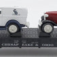 MTH 30-8304 O Chesapeake & Ohio Diecast Flatcar w/ 1932 Ertl Panel Vans #80410 EX/Box