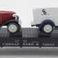 MTH 30-8304 O Chesapeake & Ohio Diecast Flatcar w/ 1932 Ertl Panel Vans #80410 EX/Box