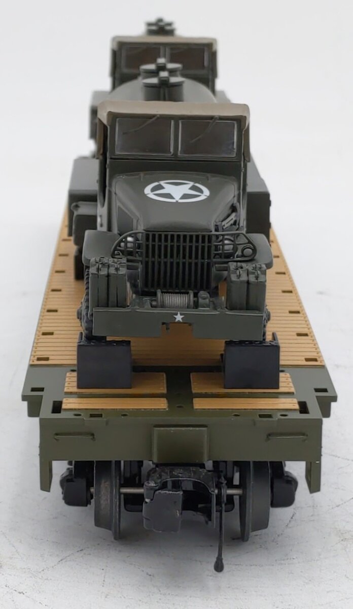 MTH 20-95399 O U.S. Army Flatcar with GMC 353 6x6 Tank Truck #609334 LN/Box