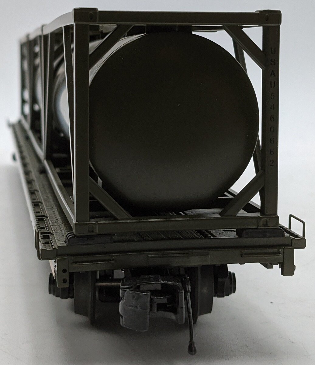 MTH 20-95291 O Gauge U.S. Army 60' Flat Car with 3 Tank Containers #40571 LN/Box