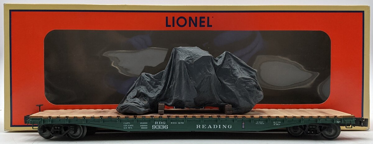 Lionel 6-82705 O Gauge Reading PS-4 Flatcar #7336 with Stakes & Tarped Load VG/Box