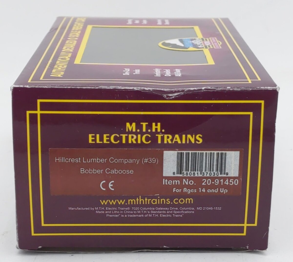MTH 2091450 O Gauge Hillcrest Lumber Company Bobber Caboose #39 EX/Box