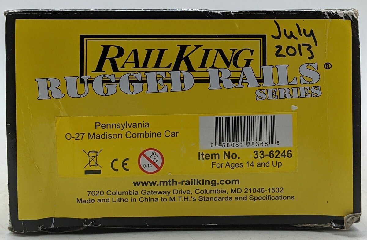 MTH 33-6246 O Gauge Pennsylvania O-27 Madison Combine Car #4799 VG/Box