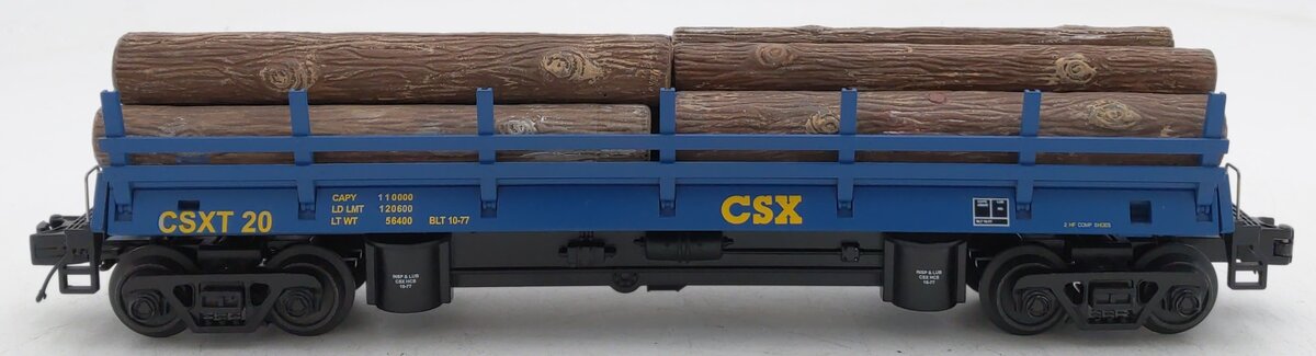 MTH 20-98591 O Gauge CSX Operating Log Dump Car #20 EX/Box