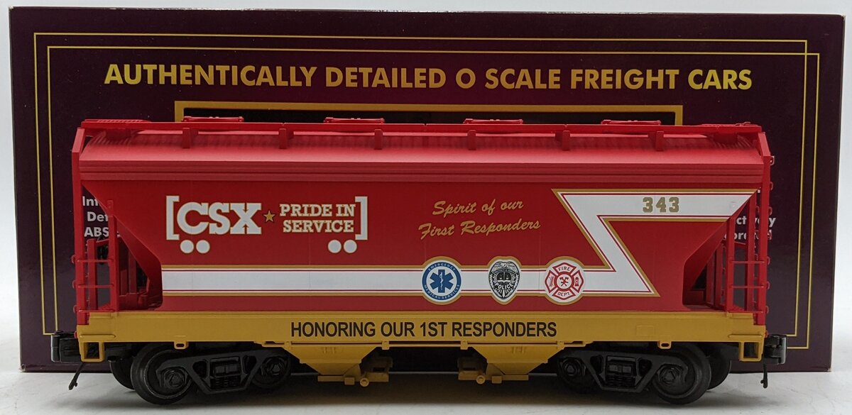 MTH 20-97961 O CSX First Responders 2-Bay Centerflow Hopper #343 EX/Box