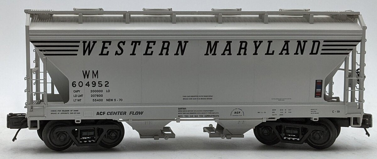 MTH 20-97867 O Western Maryland 2-Bay Centerflow Covered Hopper #604952 EX/Box