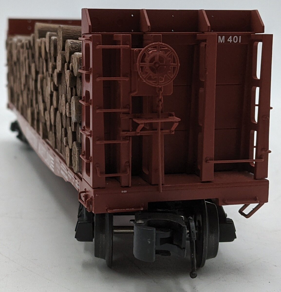 Atlas 3003405-3 O Pulpwood Flatcar Western Maryland #401 3-Rail LN/Box