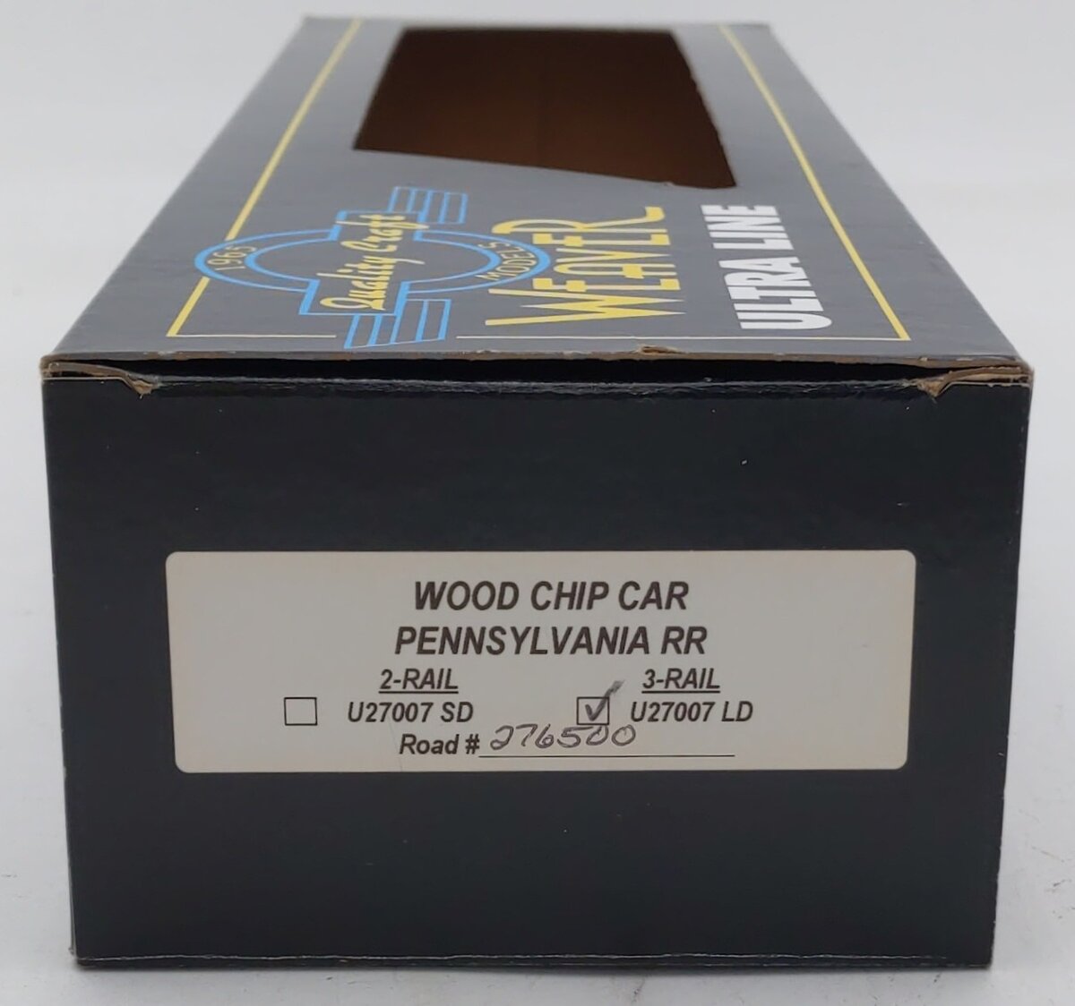 Weaver U27007LD O Gauge Pennsylvania Railroad Wood Chip Car #276500 (Custom)/Box