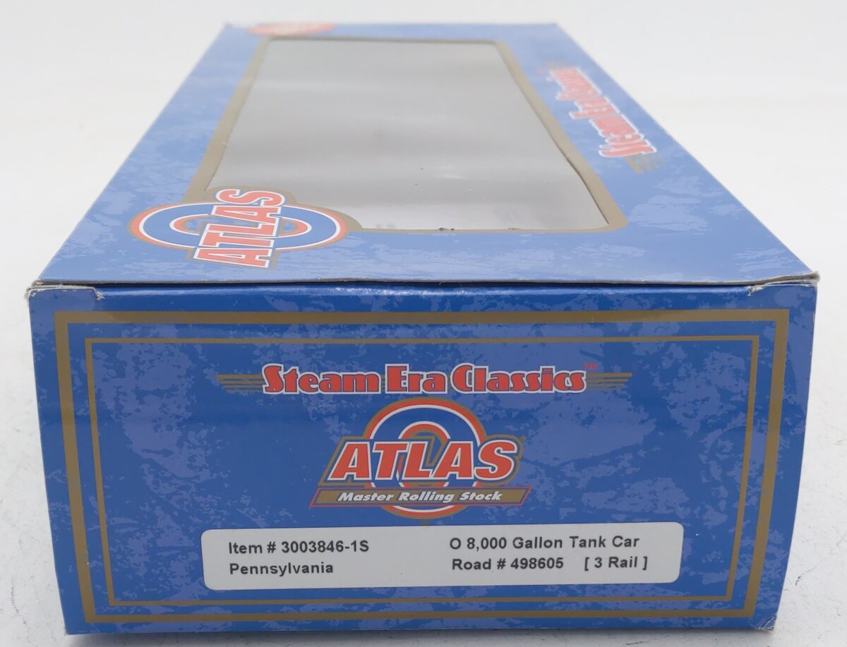 Atlas 3003846-1S O Gauge Pennsylvania 8,000 Gallon Tank Car #498605 (3 Rail) EX/Box