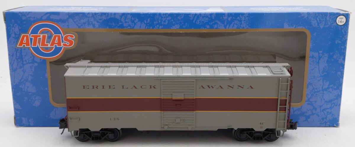 Atlas 3001815-2 O Gauge Erie Lackawanna 40' AAR Box Car #136 (3 Rail) EX/Box