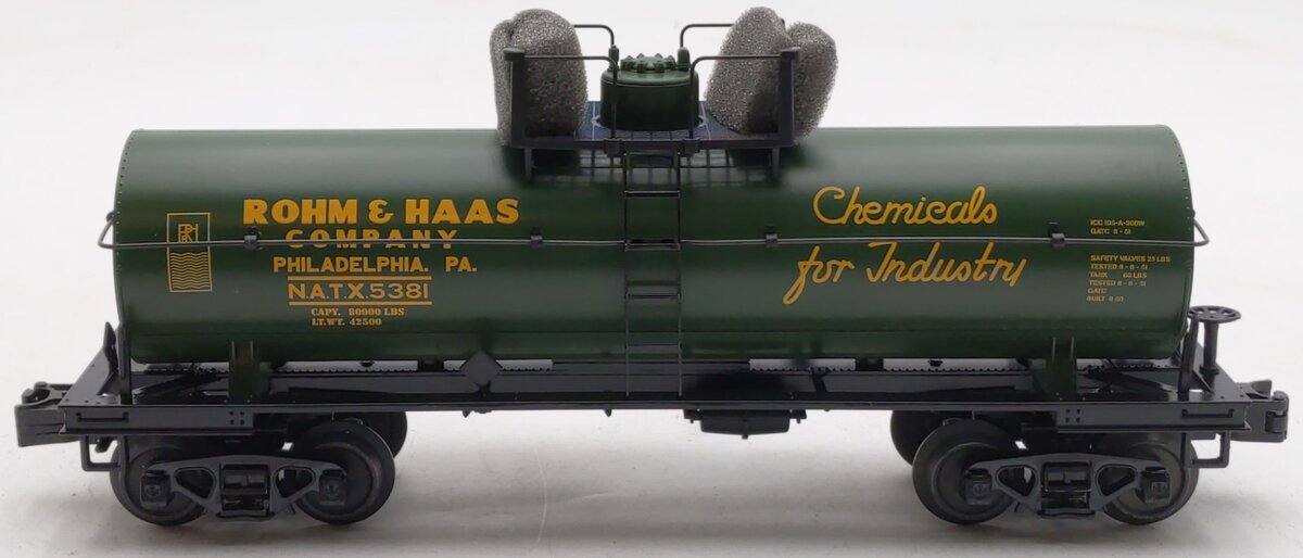 MTH 30-73543 O-27 Tank, Rohm & Haas Company #5381 LN/Box
