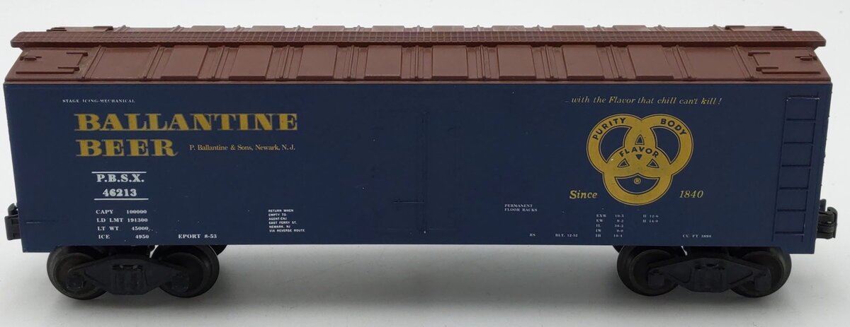 Williams 3274 O Ballantine Beer Refrigerator Car #46213 EX/Box