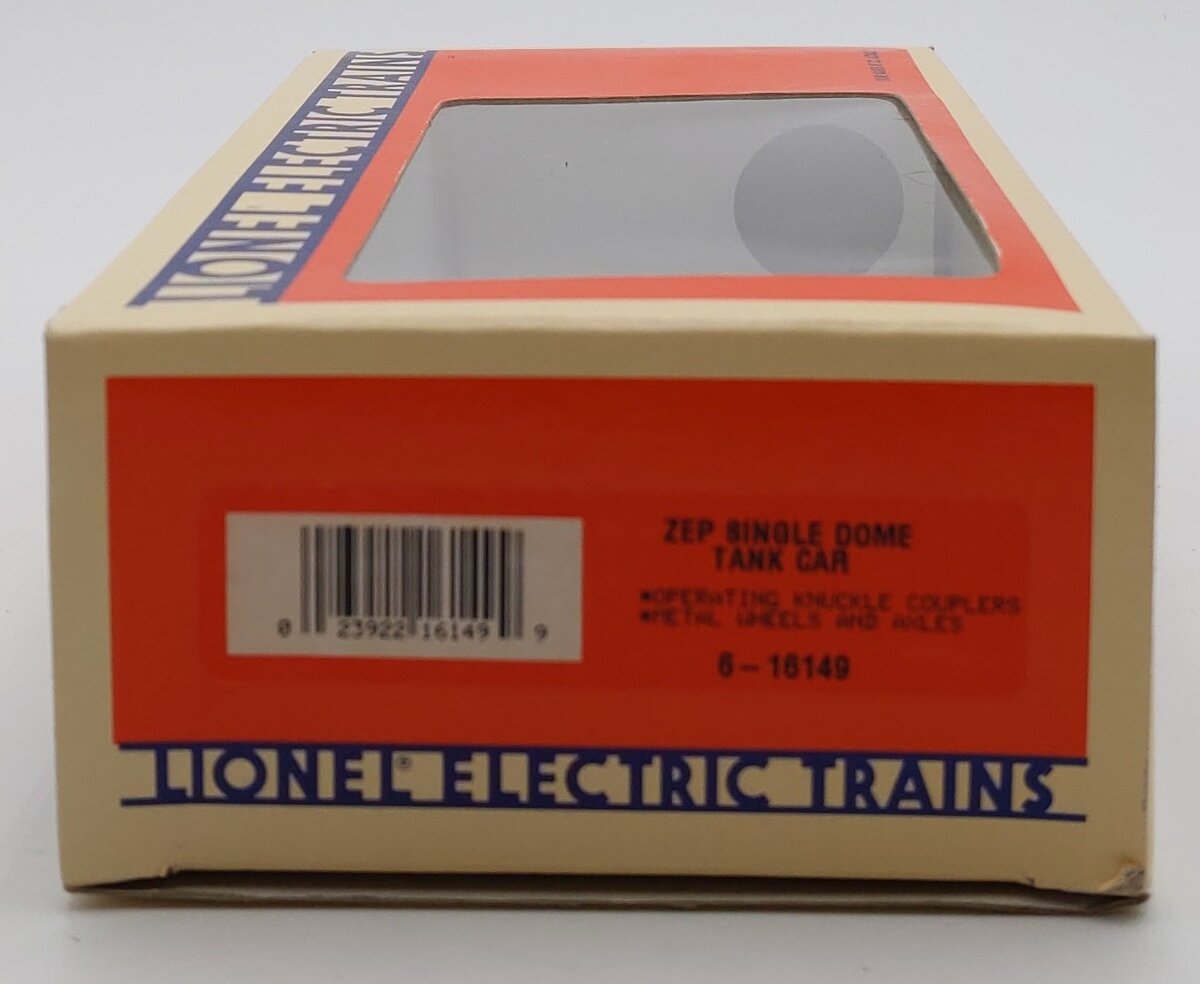 Lionel 6-16149 O Gauge ZEP Chemical Single Dome Tank Car LN/Box