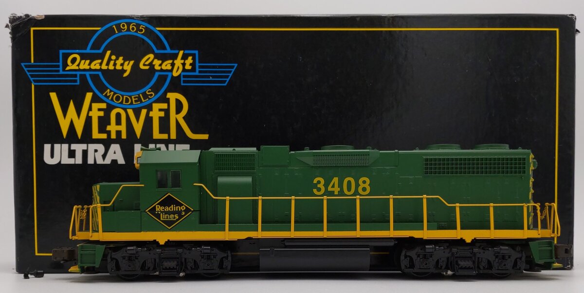 Weaver 7560-LP O Reading GP38-2 Diesel Locomotive #3412 - 3 Rail EX/Box