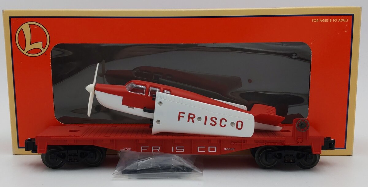 Lionel 6-36089 Frisco Flatcar w/Red & White Airplane EX/Box