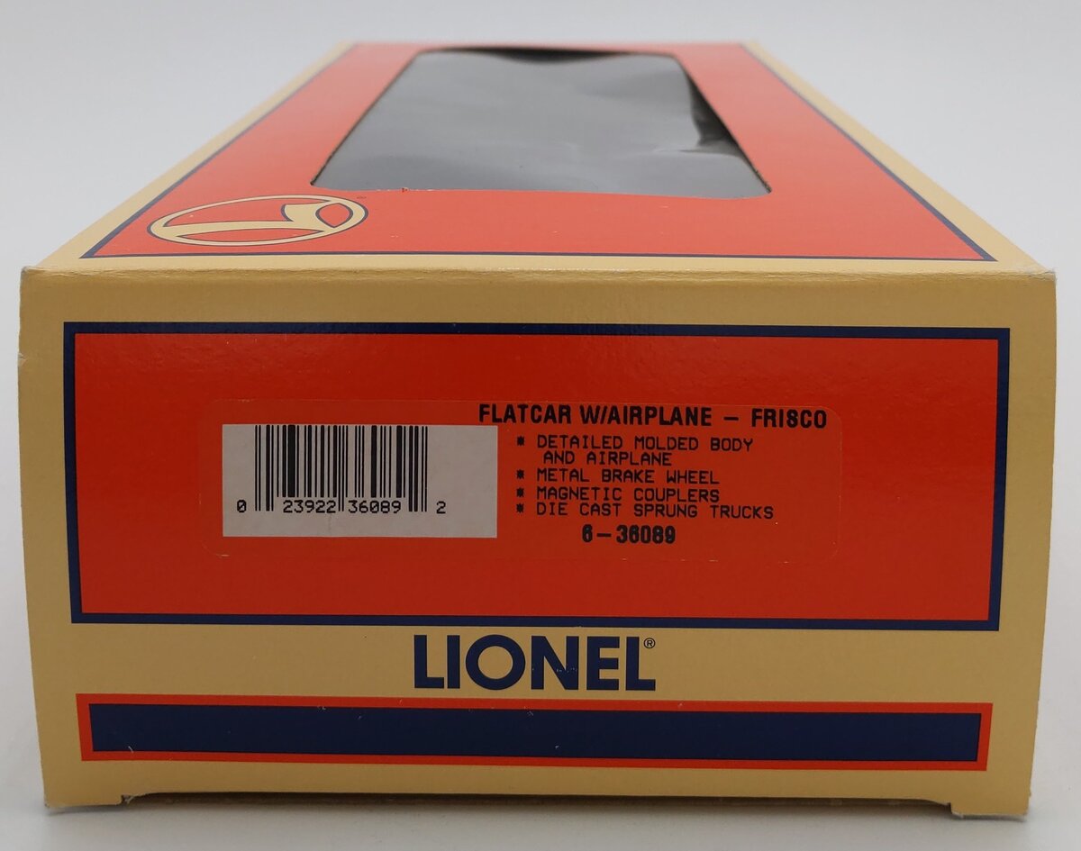 Lionel 6-36089 Frisco Flatcar w/Red & White Airplane EX/Box