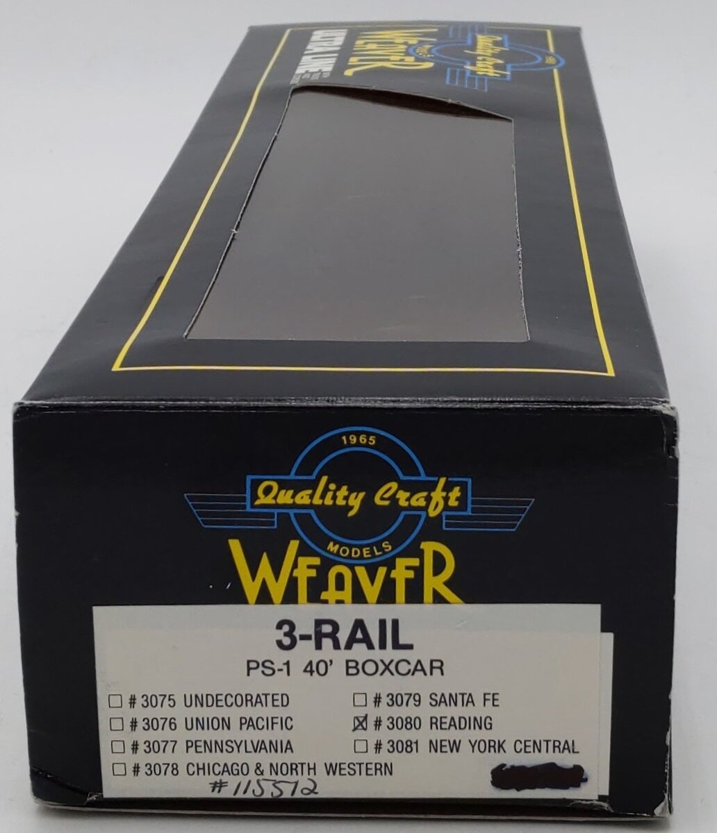 Weaver 3055 Reading PS-1 40' Boxcar #115512 (3-Rail) LN/Box