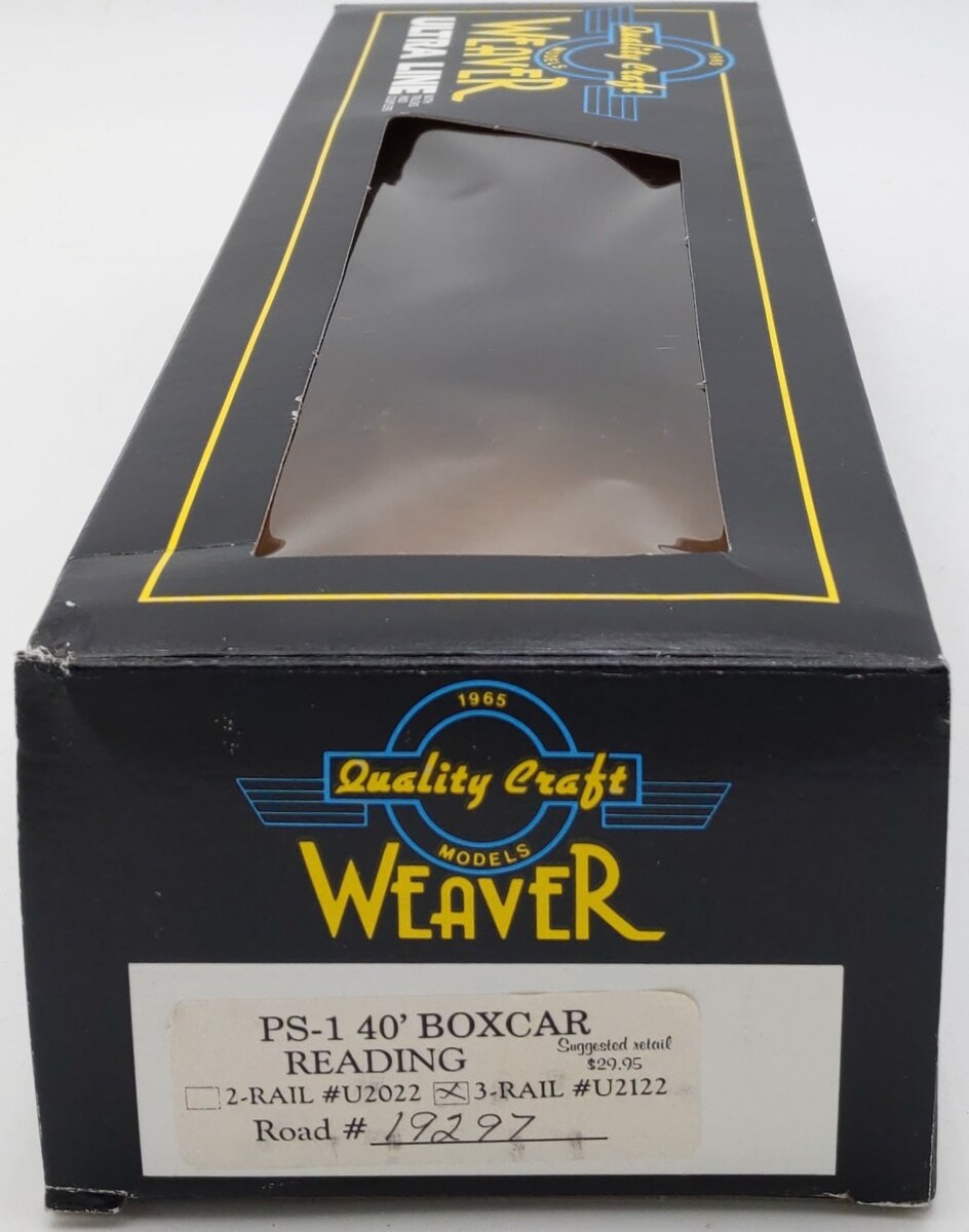 Weaver U2122 O Gauge Reading PS-1 40' Boxcar #19297 (3 Rail) LN/Box