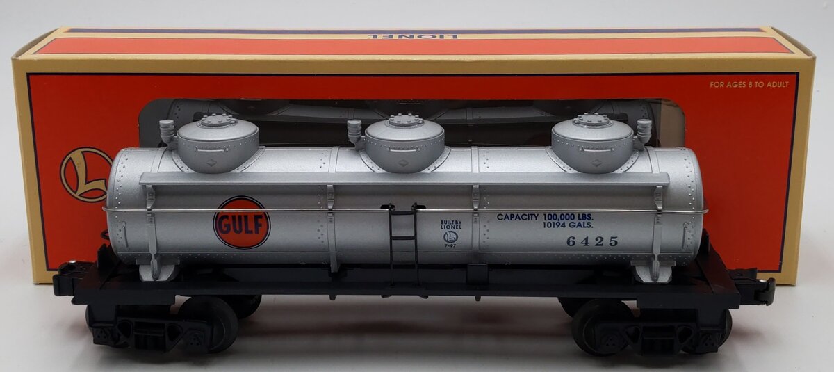 Lionel 6-19612 O Gauge Gulf Triple Dome Tank Car #6425 LN/Box