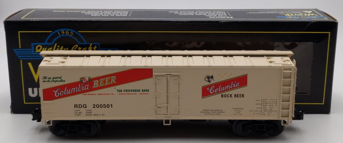 Weaver U3172LD O Gauge Columbia Beer Woodside Reefer #200501(3Rail) LN/Box