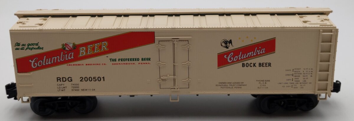 Weaver U3172LD O Gauge Columbia Beer Woodside Reefer #200501(3Rail) LN/Box
