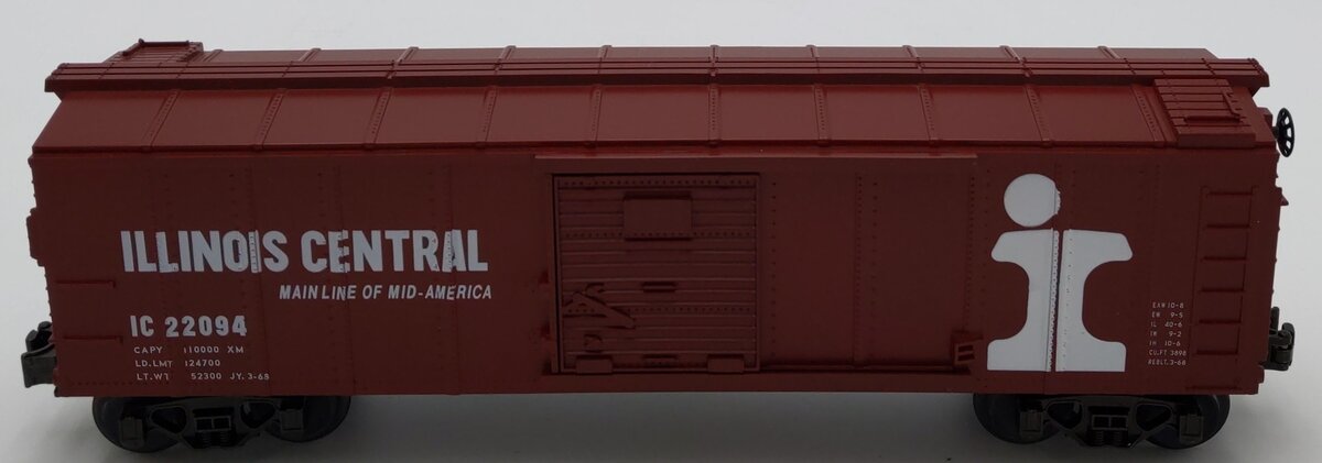 MTH 20-7404 O Gauge Illinois Central Boxcar #22094 EX/Box