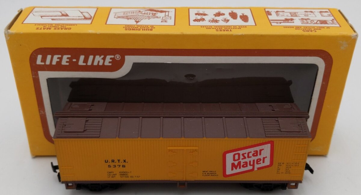 Life Like 8501 HO Scale URTX Oscar Mayer Refrigerator Car #5376 EX/Box