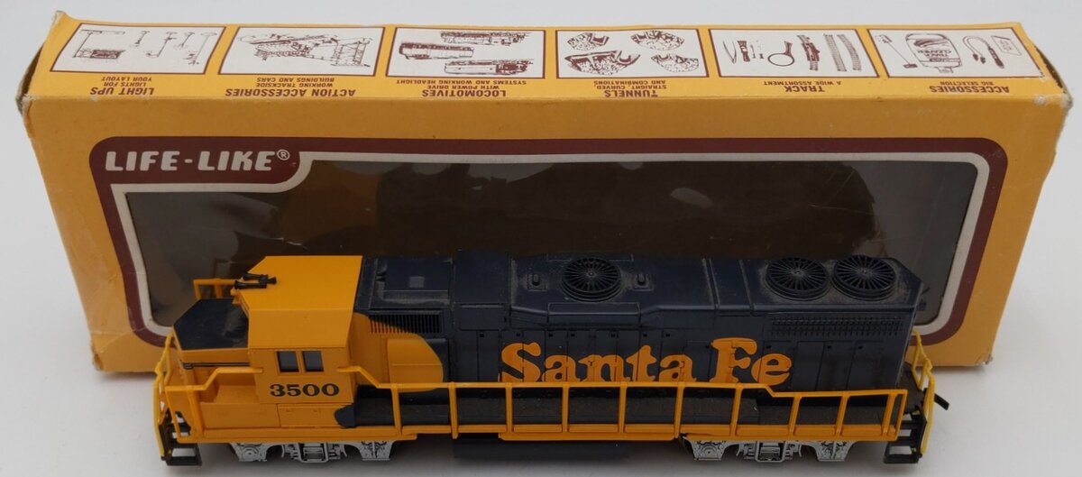 Life Like 3500 HO Santa Fe Powered Diesel Locomotive EX/Box