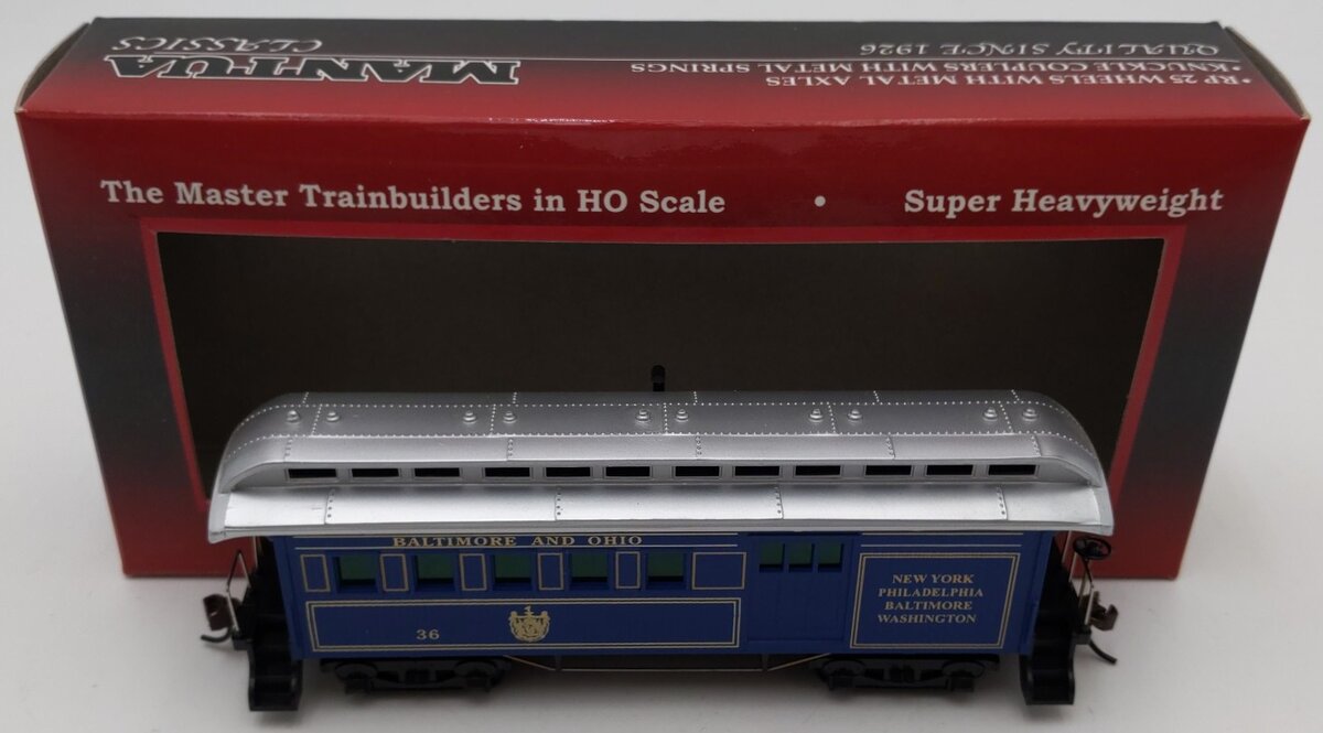 Mantua 720525 HO Scale Baltimore & Ohio Old Time 1890 Combine Car #36 EX/Box