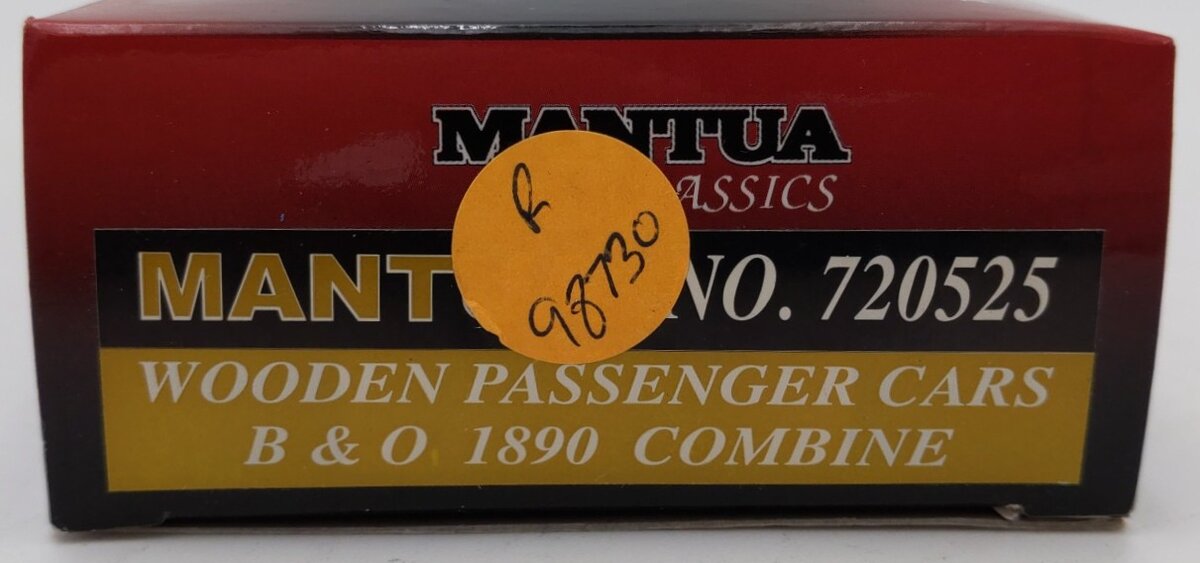 Mantua 720525 HO Scale Baltimore & Ohio Old Time 1890 Combine Car #36 EX/Box