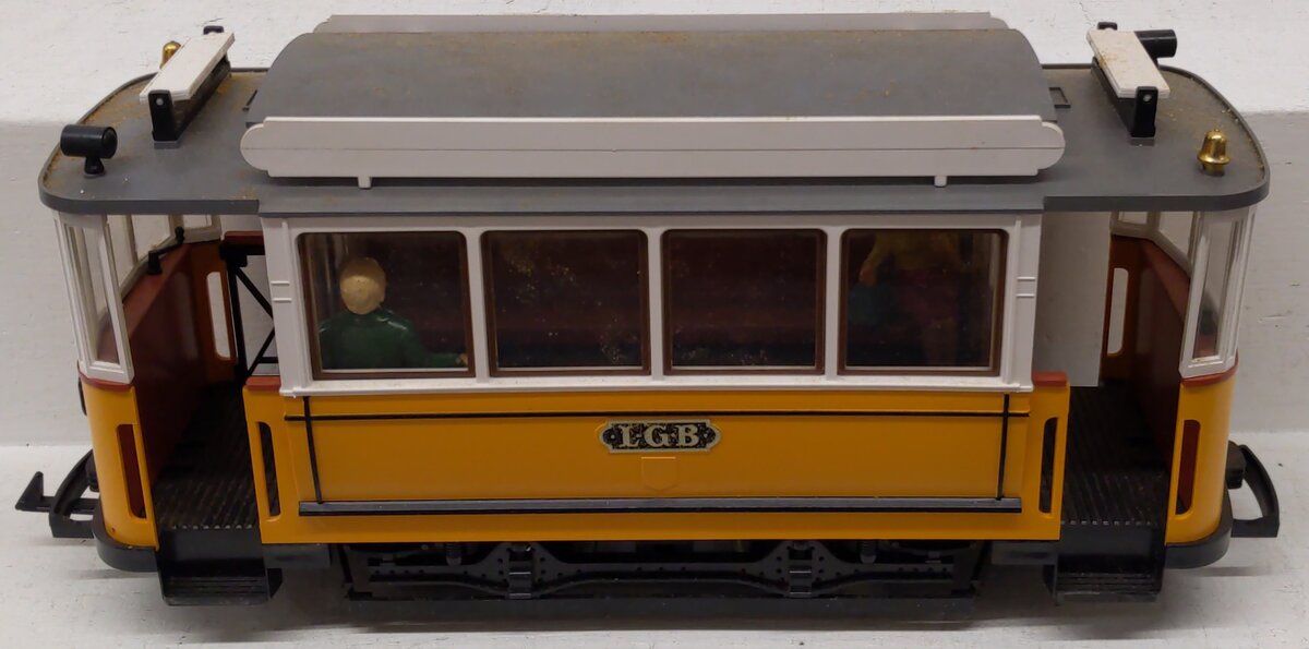 LGB 3500 G Scale Yellow Non-Powered Streetcar / Trolley VG/Box