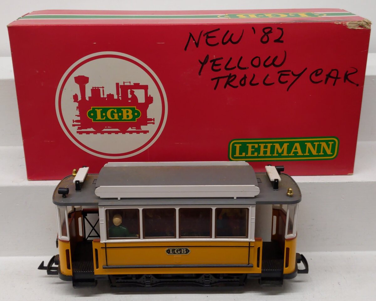 LGB 3500 G Scale Yellow Non-Powered Streetcar / Trolley VG/Box