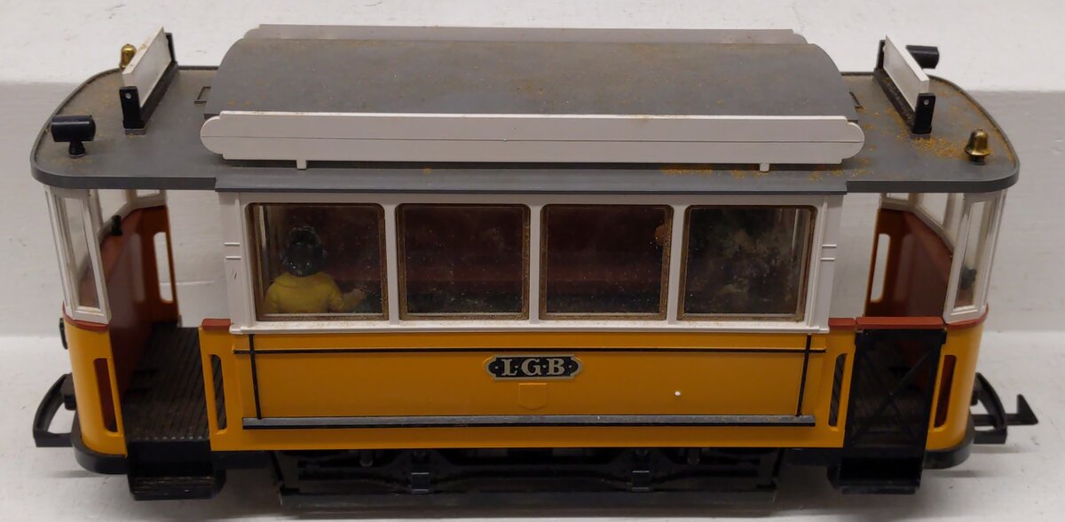 LGB 3500 G Scale Yellow Non-Powered Streetcar / Trolley VG/Box