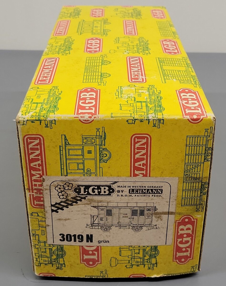 LGB 3019N G Scale Green Post Boxcar (Metal Wheels) EX/Box