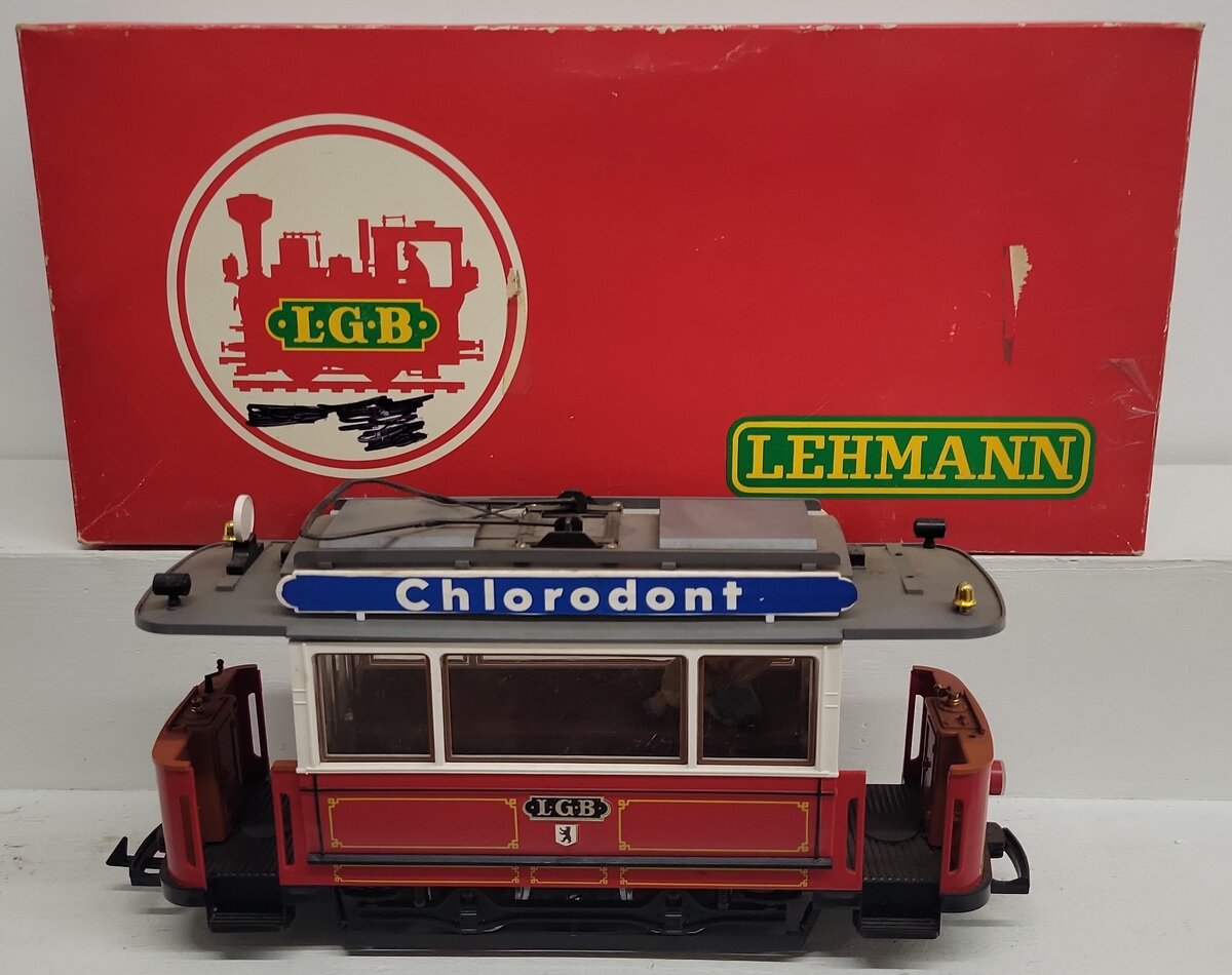 LGB 2036 G Scale Chorodont/Martini Trolley Car VG/Box