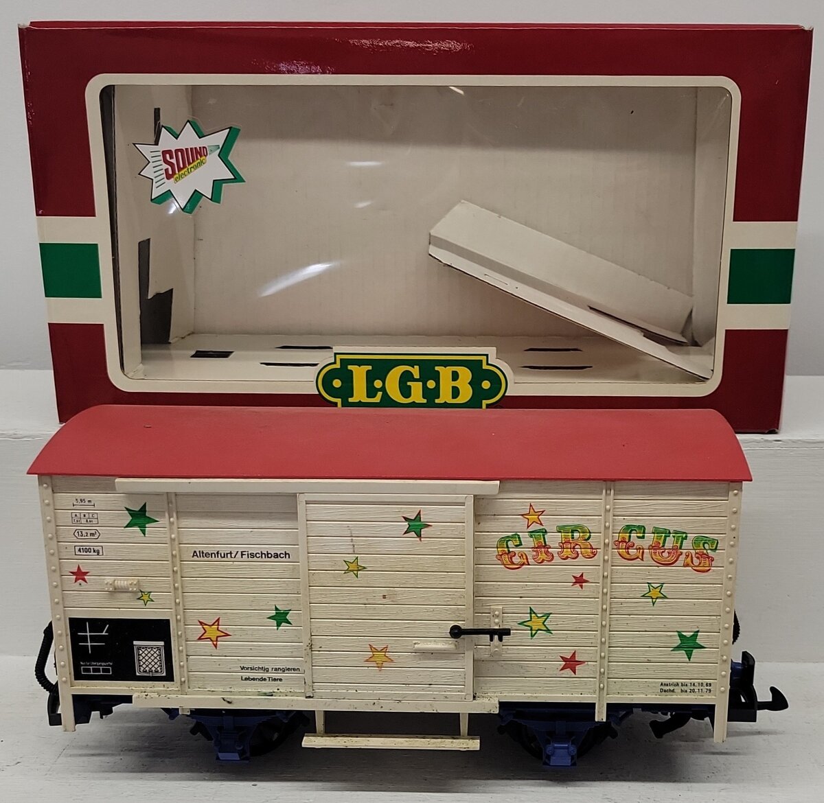 LGB 4136S G Scale Circus Sound Car with Sound VG/Box