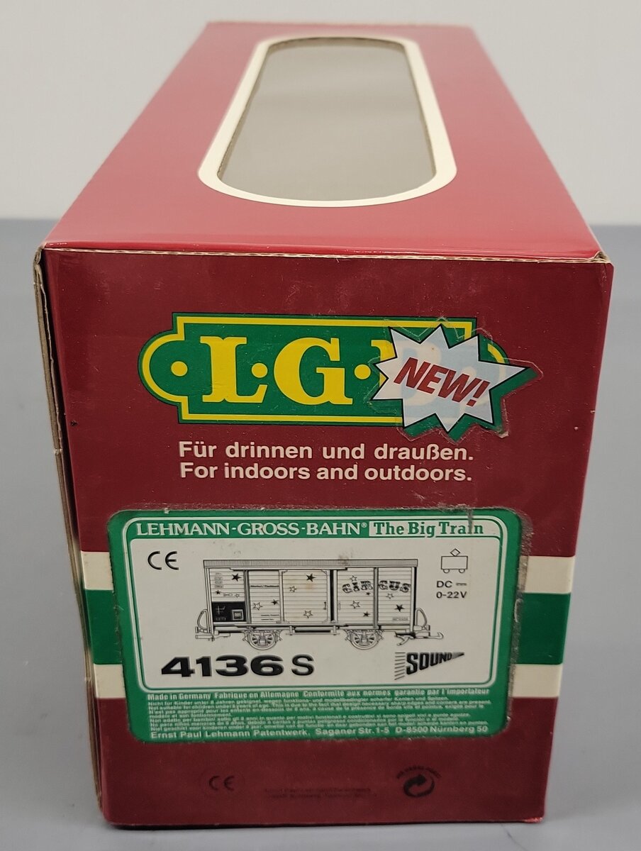 LGB 4136S G Scale Circus Sound Car with Sound VG/Box