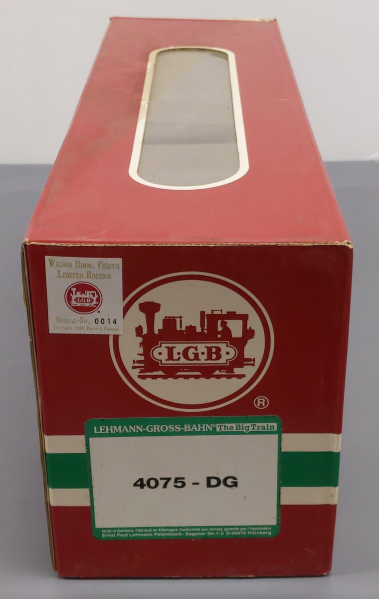 LGB 4075-DG G Scale Wilson Bros. Circus Caboose #28 EX/Box